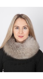 Grey fox fur neck warmer